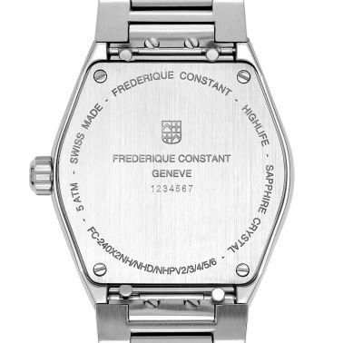 Frédérique Constant Highlife Ladies quartz light blue dial with diamonds steel bracelet 31 mm