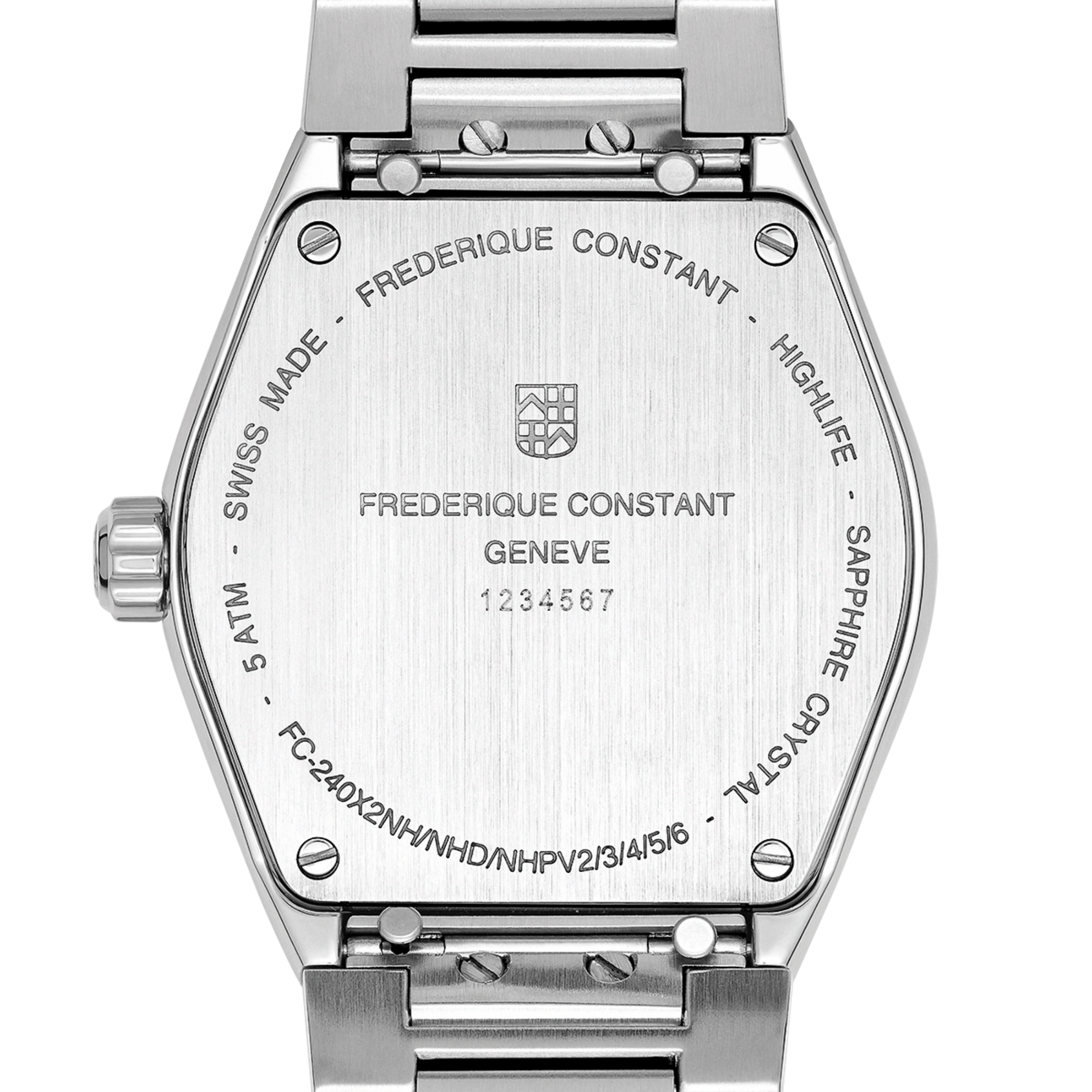 Montre Frédérique Constant Highlife Ladies quartz cadran bleu clair et diamants bracelet acier 31 mm