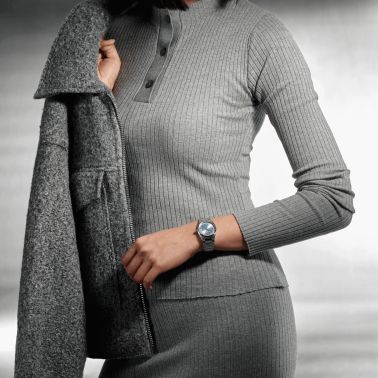 Frédérique Constant Highlife Ladies quartz light blue dial with diamonds steel bracelet 31 mm