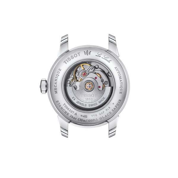 Montre Tissot T-Classic Le Locle Lady automatique index diamants cadran vert bracelet acier 29 mm