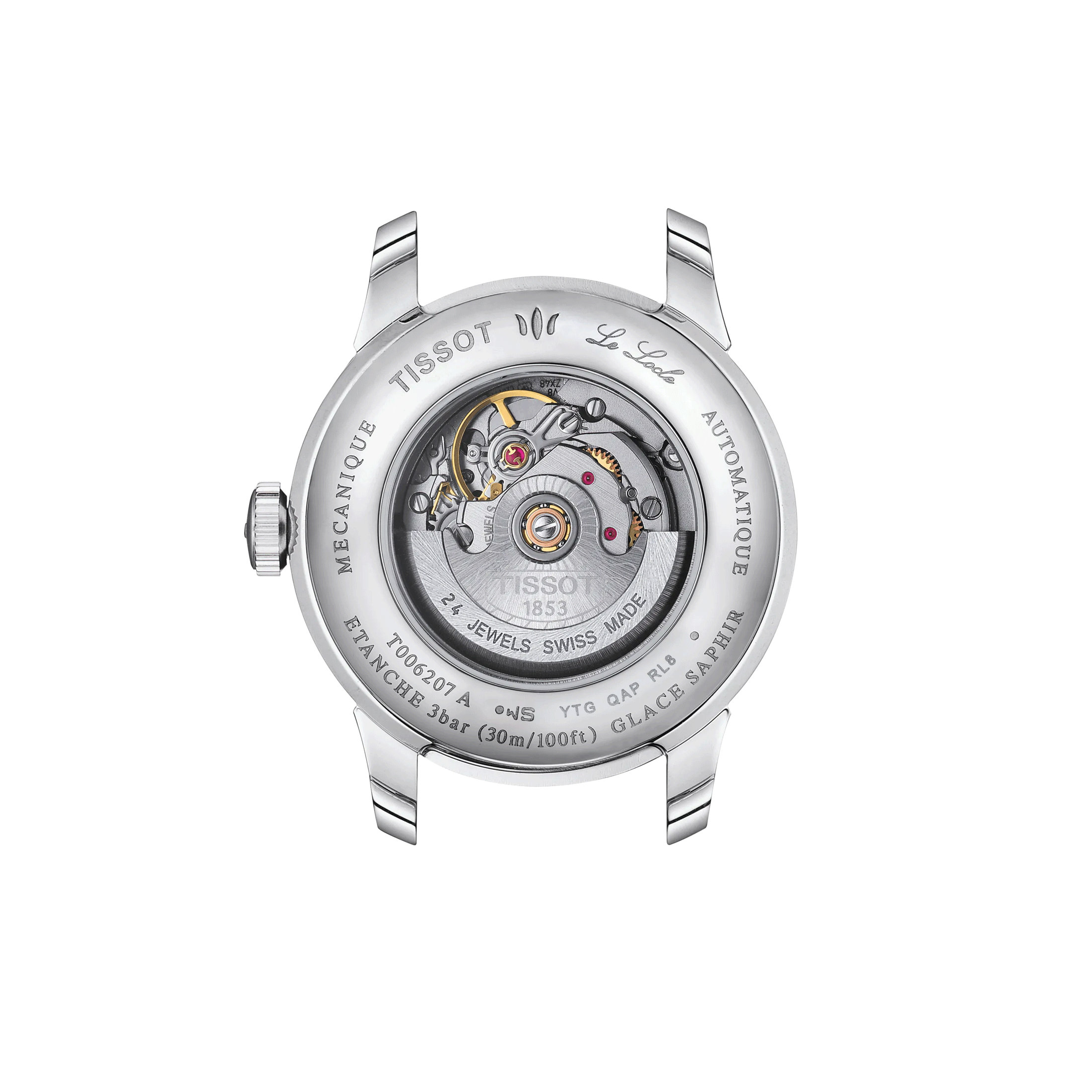 Montre Tissot T-Classic Le Locle Lady automatique index diamants cadran vert bracelet acier 29 mm