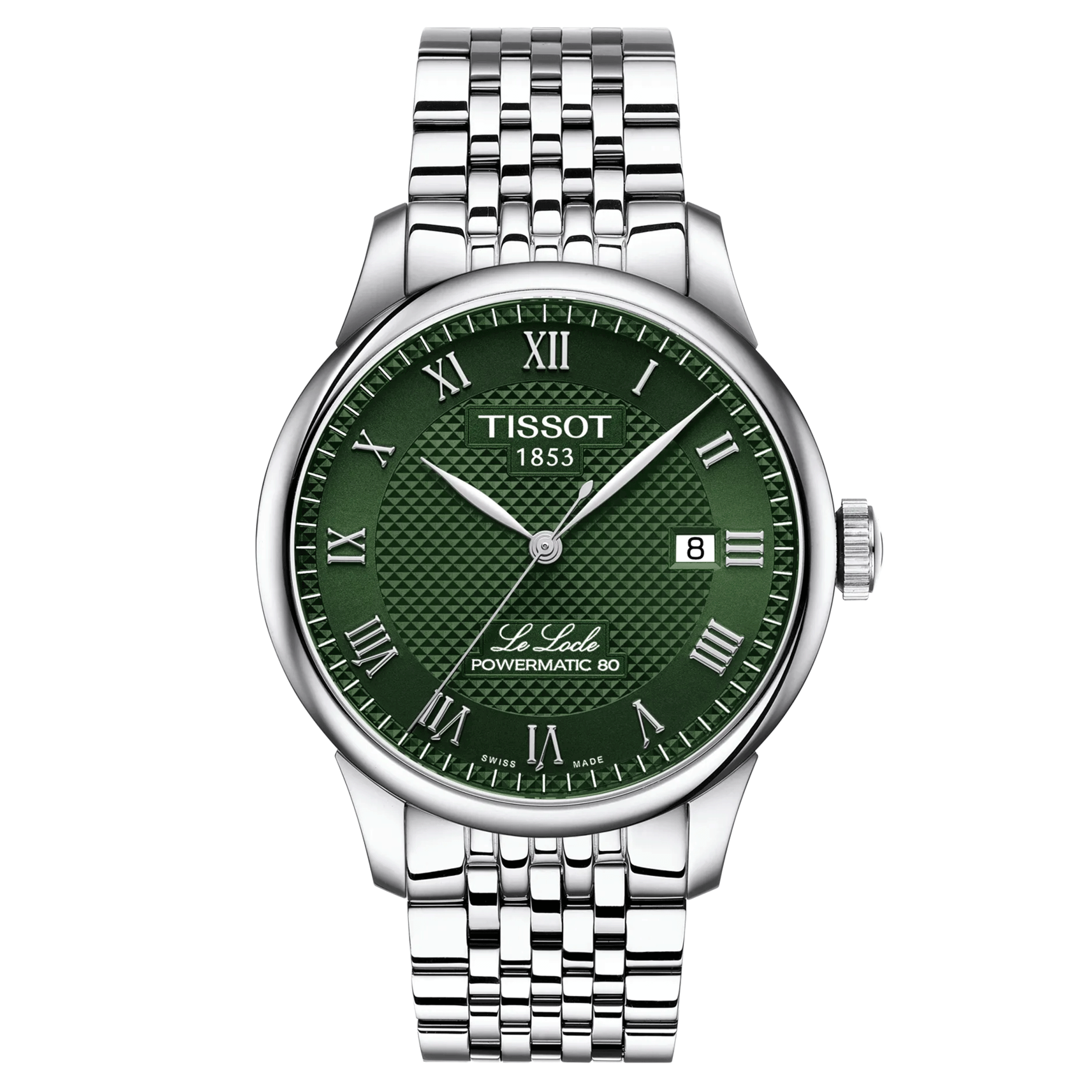 Tissot T-Classic Le Locle Powermatic 80 automatic green dial stainless steel bracelet 39.3 mm T006.407.11.093.00