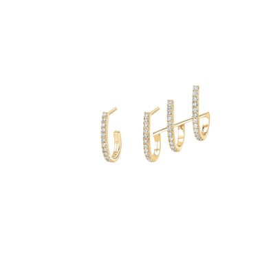 Boucles d'oreilles Messika Gatsby multi-Créoles en or jaune et diamants