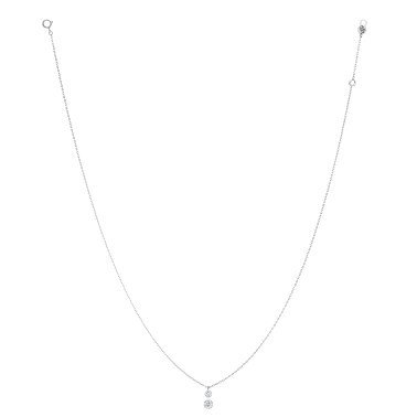 Collier La Brune et La Blonde 360° Duo en or blanc 2 diamants taille brillant 0,35 carat