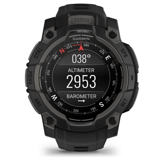 Garmin Instinct 3 AMOLED watch with black silicone strap Limited Edition 45 mm