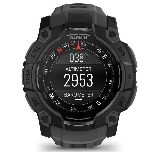 Garmin Instinct 3 AMOLED watch charcoal grey silicone strap 50 mm