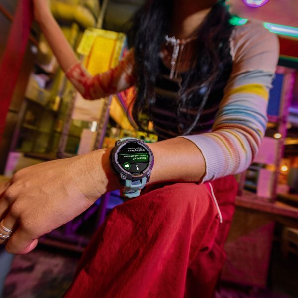 Garmin Instinct 3 AMOLED watch with twilight blue silicone strap Limited Edition 50 mm