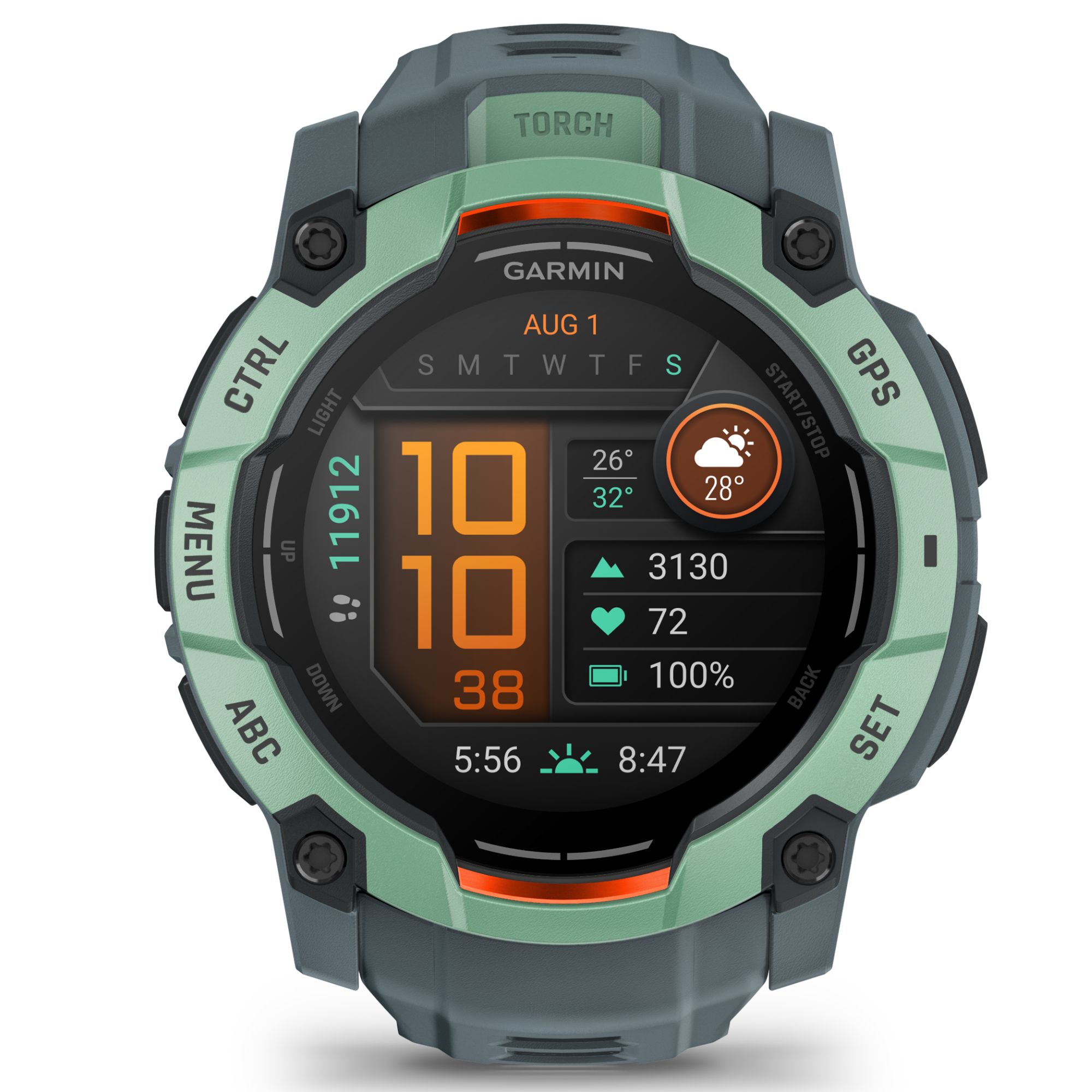 Garmin Instinct 3 AMOLED watch with twilight blue silicone strap Limited Edition 50 mm