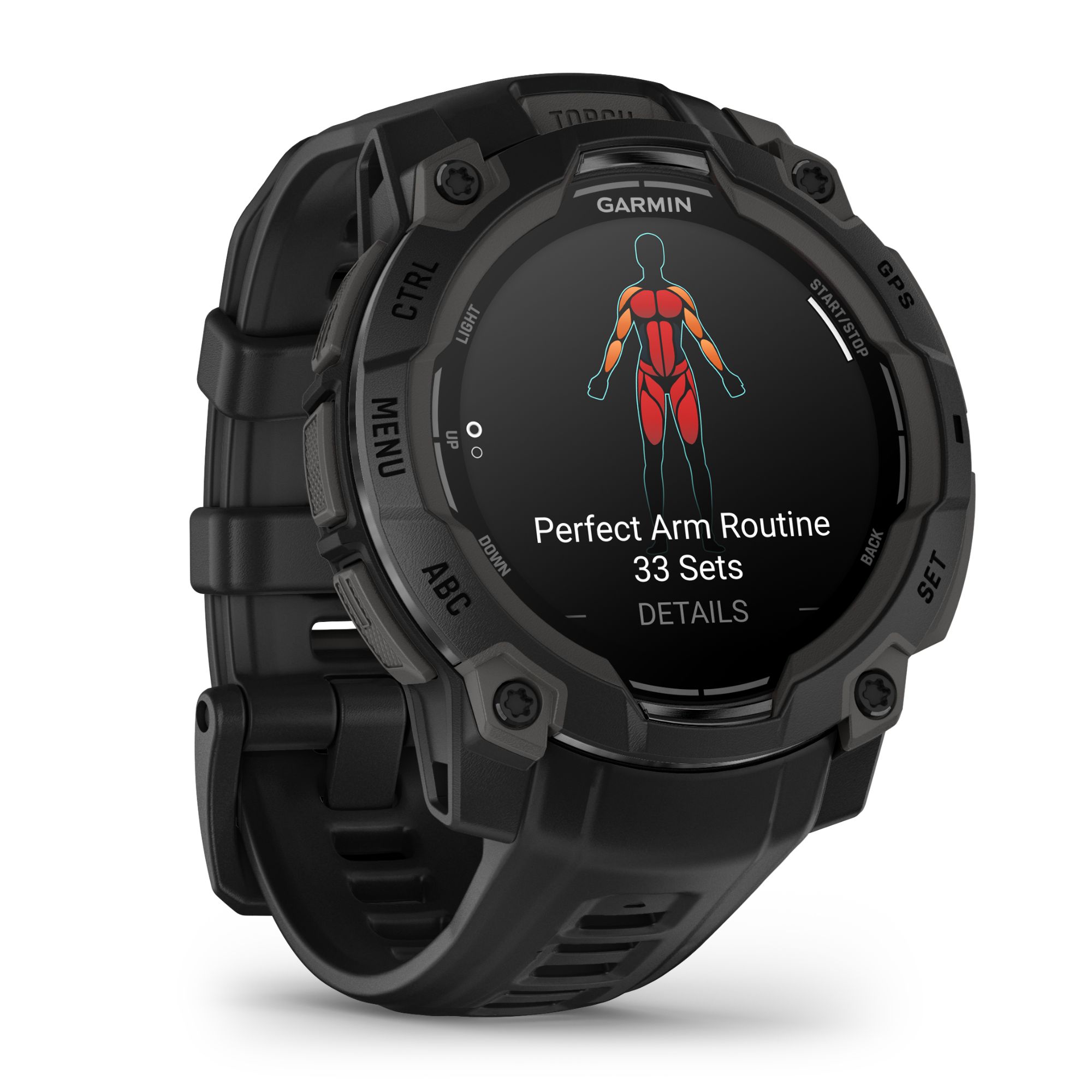 Garmin Instinct 3 AMOLED watch with black silicone strap Limited Edition 45 mm