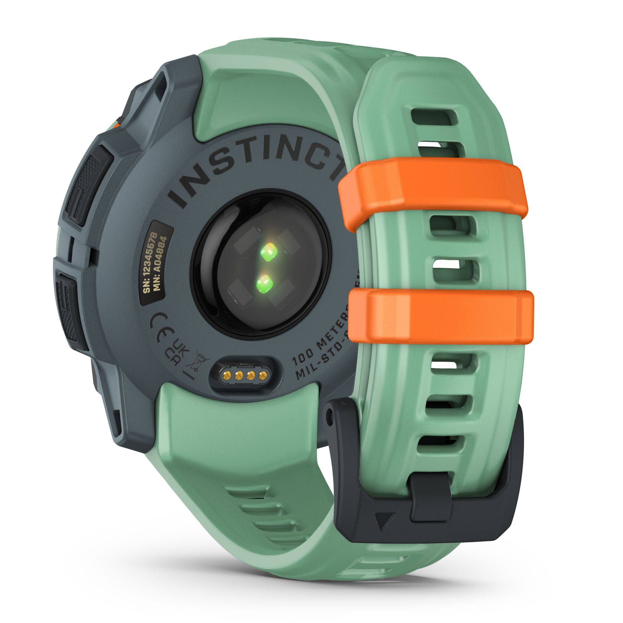 Garmin Instinct 3 AMOLED watch with water-green silicone strap Limited Edition 45 mm