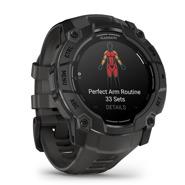 Montre Garmin Instinct 3 AMOLED bracelet silicone gris charbon 50 mm