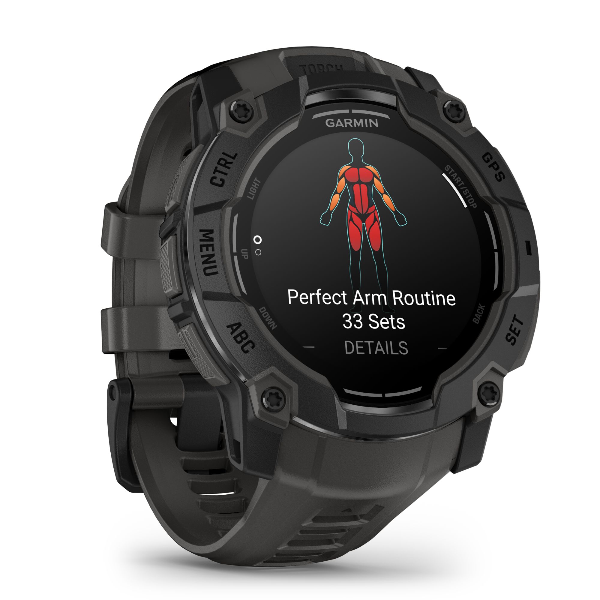Garmin Instinct 3 AMOLED watch charcoal grey silicone strap 50 mm