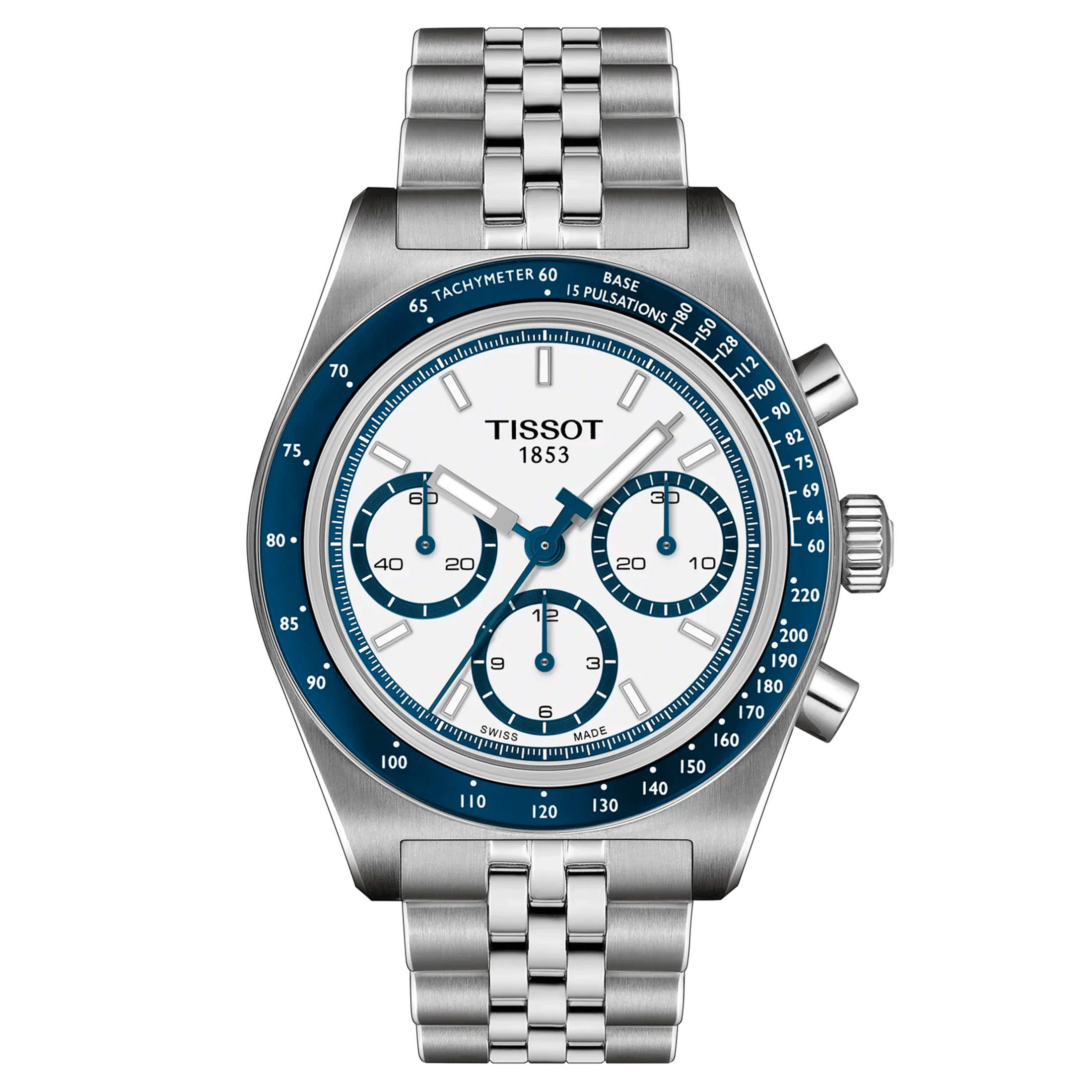 Montre Tissot T-Sport PR516 Chronographe automatique cadran banc bracelet acier 41 mm T149.462.11.011.00