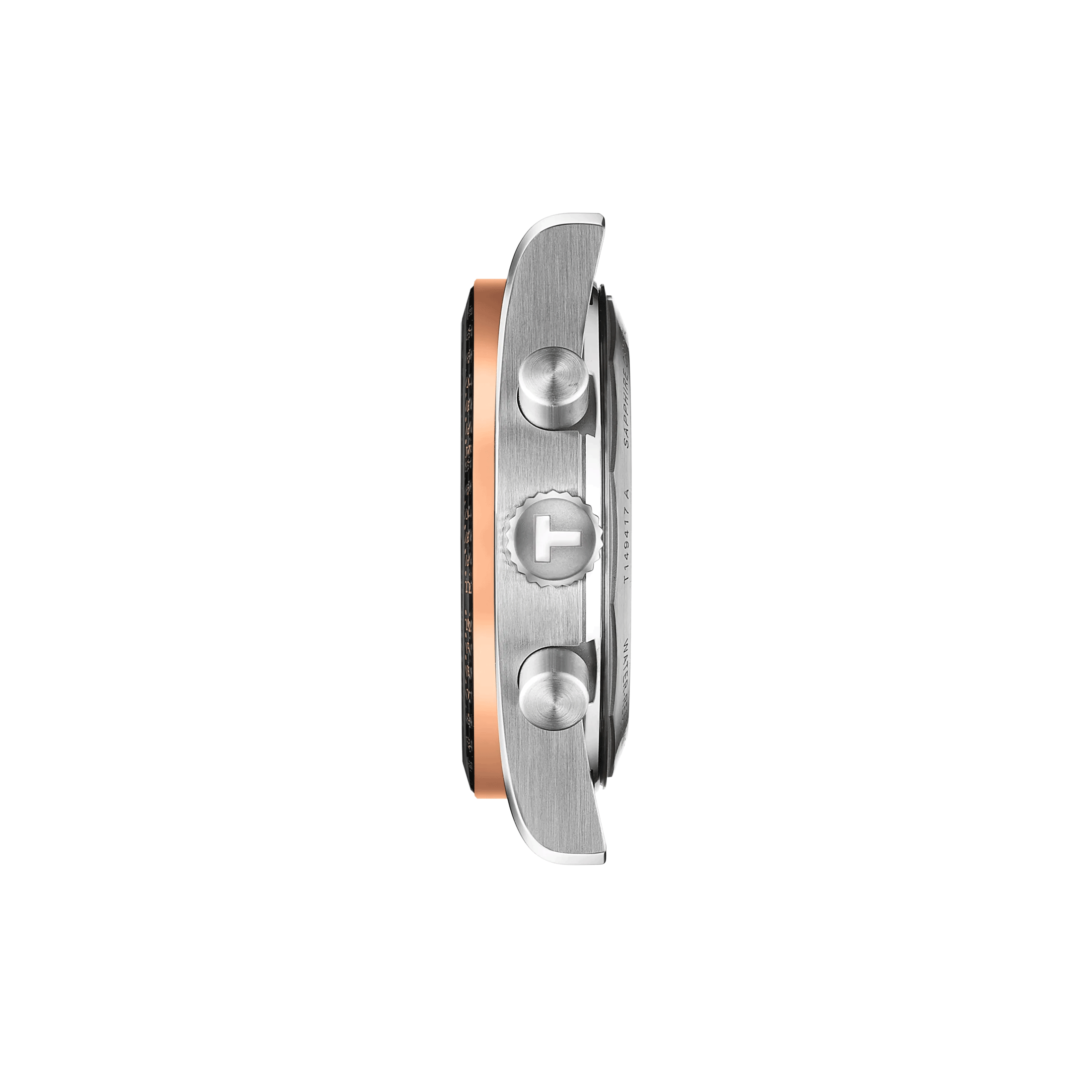 Montre Tissot T-Sport PR516 Chronographe quartz cadran noir bracelet acier pvd or rose 40 mm T149.417.22.051.01