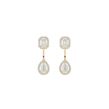 Boucles d'oreilles Messika My Twin Toi & Moi moyen modèle en or jaune et diamants