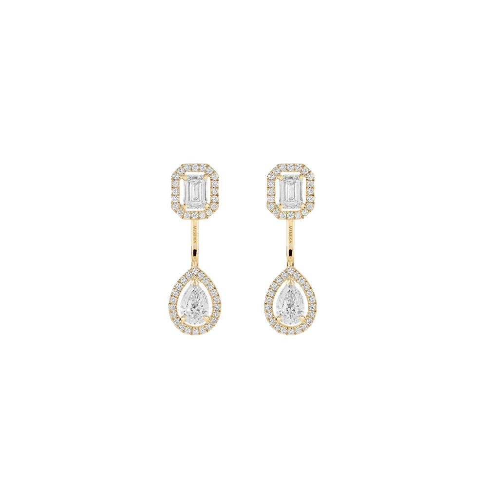 Boucles d'oreilles Messika My Twin Toi & Moi moyen modèle en or jaune et diamants