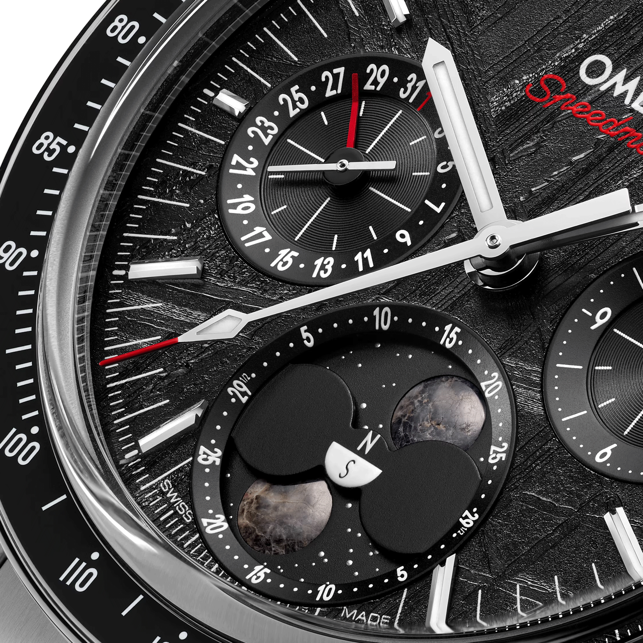 Montre Omega Speedmaster Moonphase Co-Axial Master Chronometer Météorite 43 mm 304.30.43.52.01.001