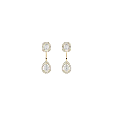 Boucles d'oreilles Messika My Twin Toi & Moi moyen modèle en or jaune et diamants