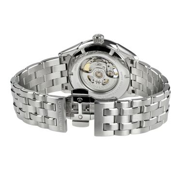 Montre Hamilton Jazzmaster Open Heart Auto cadran bleu scintillant bracelet acier 42 mm