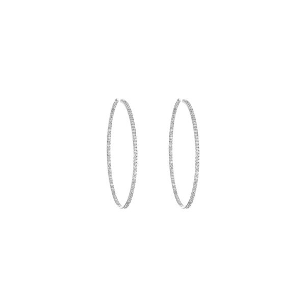 Créoles Messika New Gatsby S en or blanc et diamants