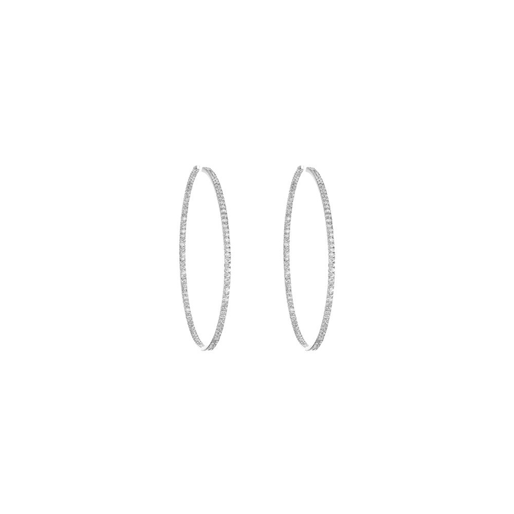 Créoles Messika New Gatsby S en or blanc et diamants