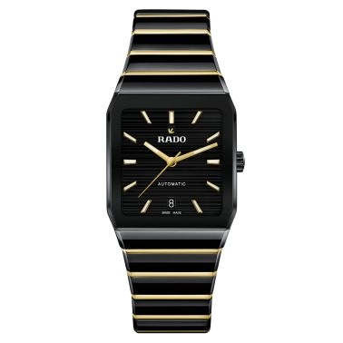 Rado Anatom automatic watch black dial steel bracelet pvd yellow gold and black ceramic 32.5 mm R10200152