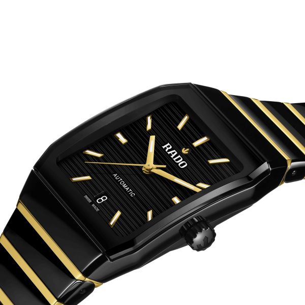 Rado Anatom automatic watch black dial steel bracelet pvd yellow gold and black ceramic 32.5 mm R10200152