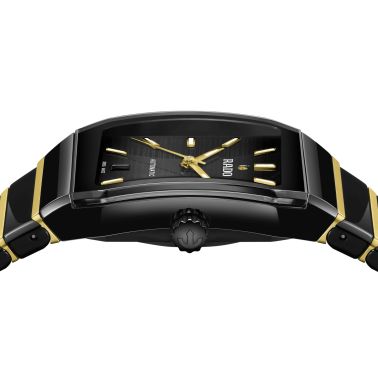 Rado Anatom automatic watch black dial steel bracelet pvd yellow gold and black ceramic 32.5 mm R10200152