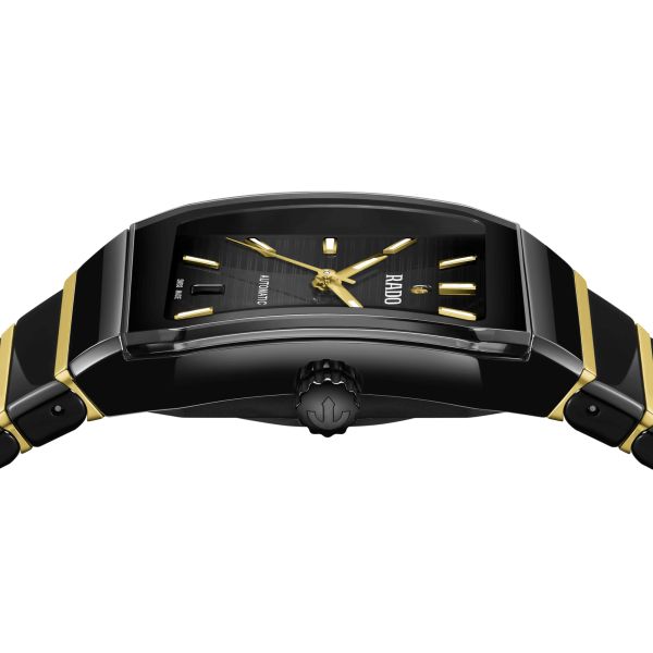 Rado Anatom automatic watch black dial steel bracelet pvd yellow gold and black ceramic 32.5 mm R10200152
