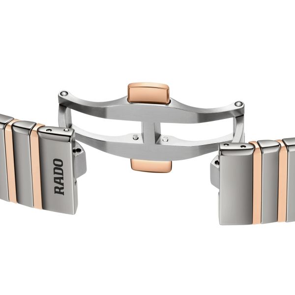 Rado Anatom automatic watch grey dial steel bracelet pvd rose gold and grey ceramic 32.5 mm R10203102