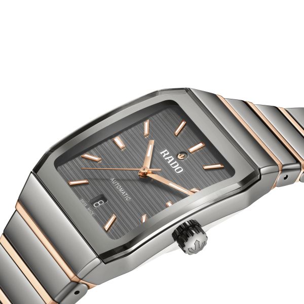 Rado Anatom automatic watch grey dial steel bracelet pvd rose gold and grey ceramic 32.5 mm R10203102