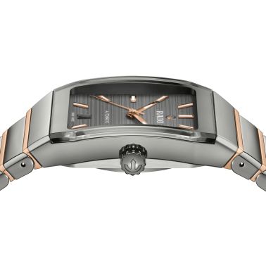 Rado Anatom automatic watch grey dial steel bracelet pvd rose gold and grey ceramic 32.5 mm R10203102