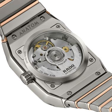 Rado Anatom automatic watch grey dial steel bracelet pvd rose gold and grey ceramic 32.5 mm R10203102
