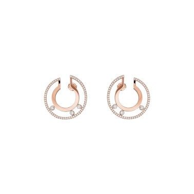 Créoles Messika Move Romane petit modèle en or rose et diamants