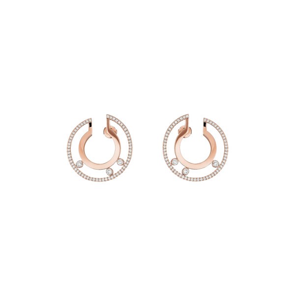 Créoles Messika Move Romane petit modèle en or rose et diamants