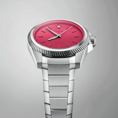 Oris ProPilot X Miss Piggy automatic watch pink dial steel bracelet 34 mm 01 531 7796 4158-07 8 17 05LC