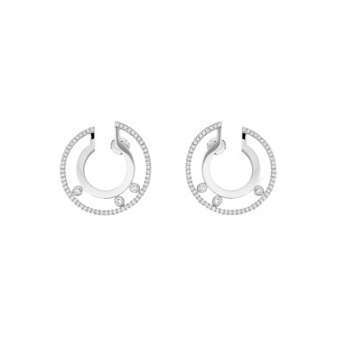 Créoles Messika Move Romane petit modèle en or blanc et diamants