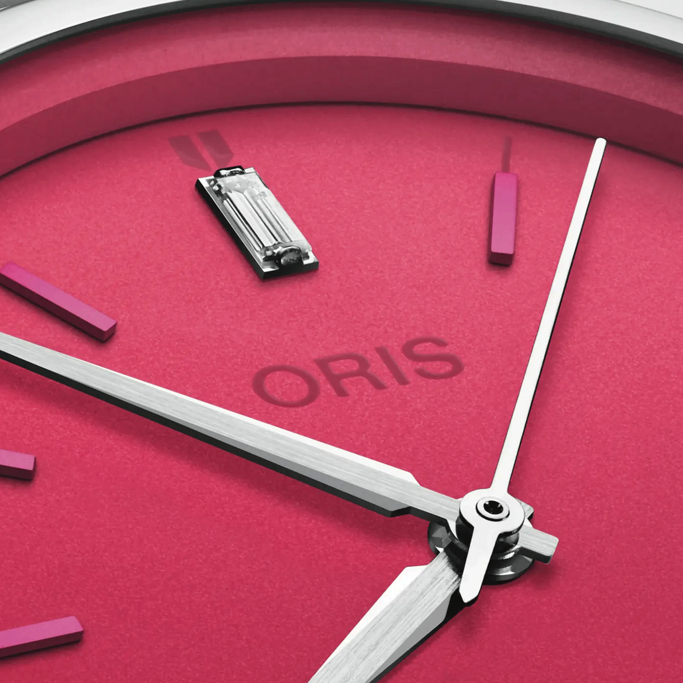 Oris ProPilot X Miss Piggy automatic watch pink dial steel bracelet 34 mm 01 531 7796 4158-07 8 17 05LC