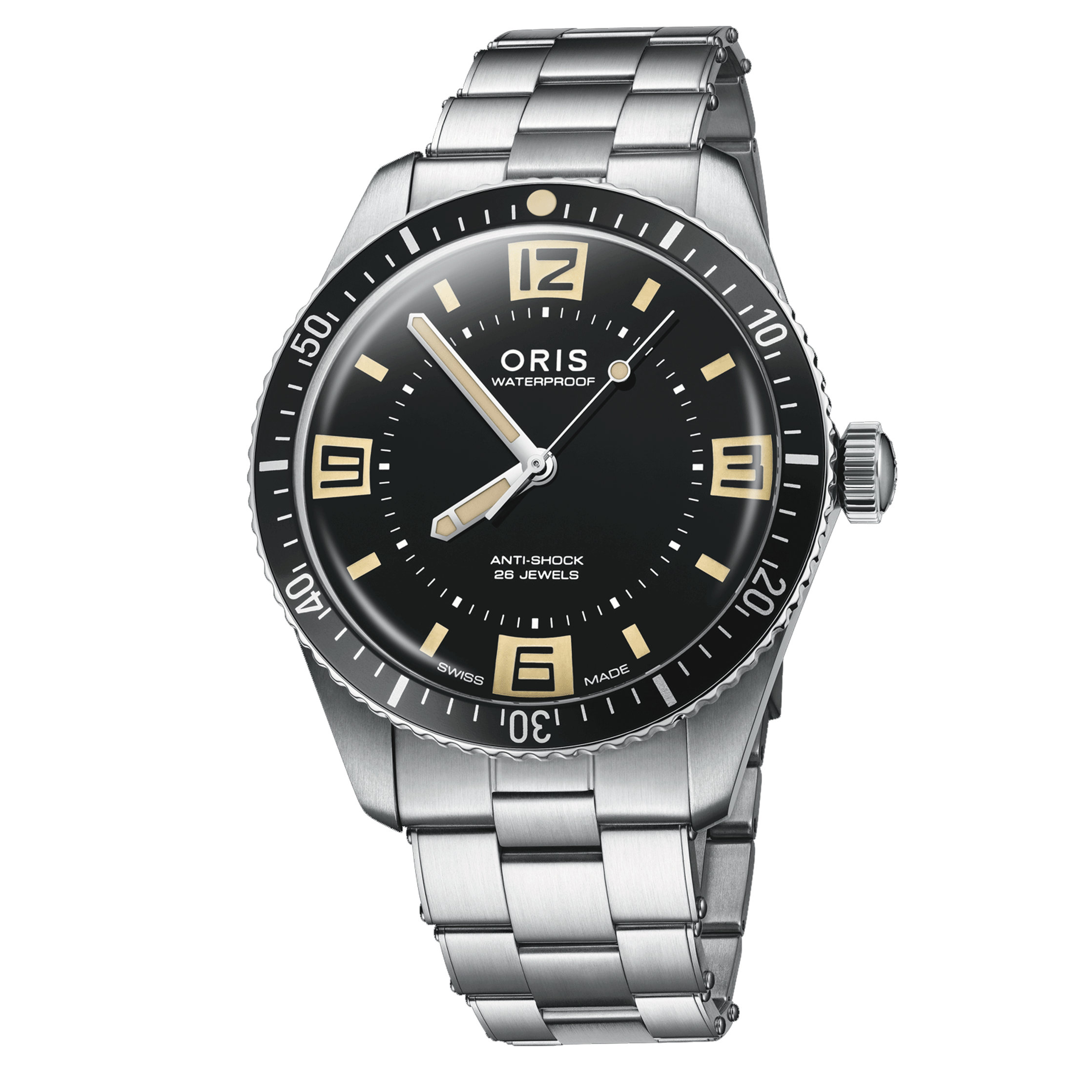 Oris Divers 60TH Anniversary Edition automatic watch black dial steel bracelet 40 mm 01 733 7772 4034-Set