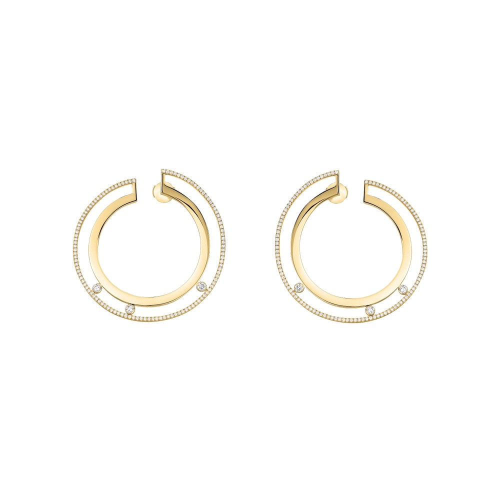 Créoles Messika Move Romane grand modèle en or jaune et diamants