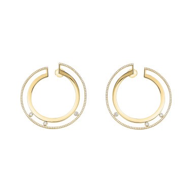 Créoles Messika Move Romane grand modèle en or jaune et diamants