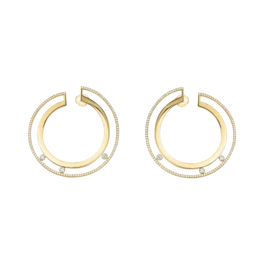 Créoles Messika Move Romane grand modèle en or jaune et diamants