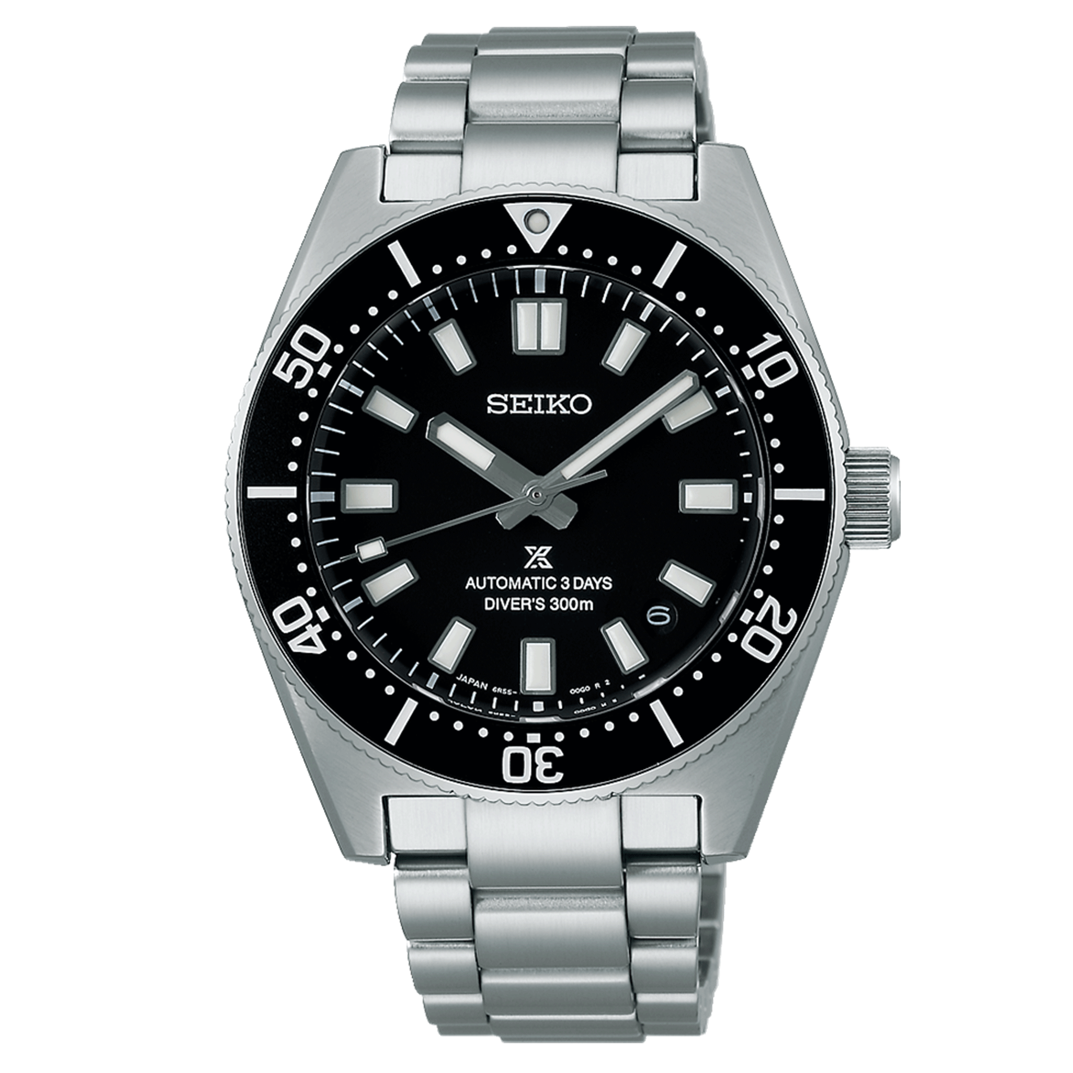 Seiko Prospex Diver's 1965 Heritage automatic watch black dial steel bracelet 40 mm SPB453