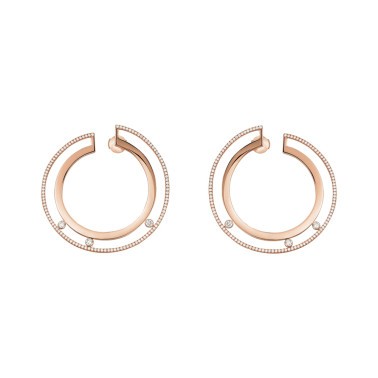 Créoles Messika Move Romane grand modèle en or rose et diamants