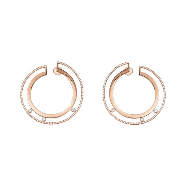 Créoles Messika Move Romane grand modèle en or rose et diamants