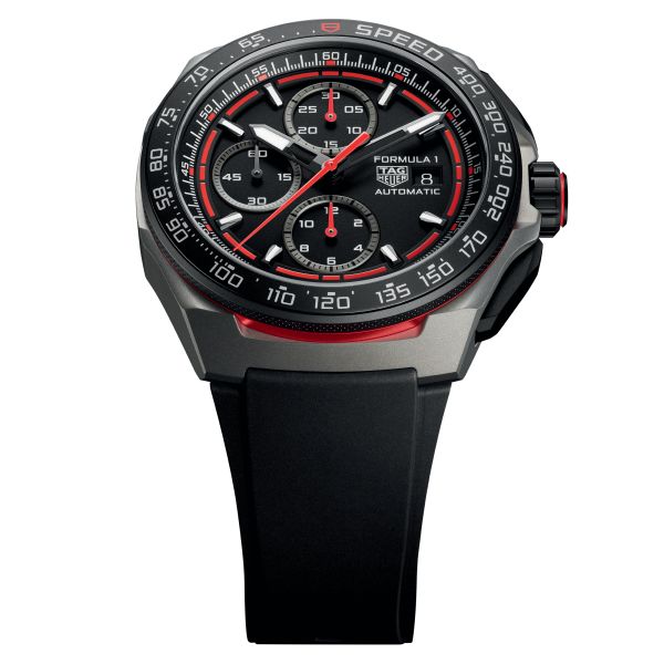 TAG Heuer Formula 1 Automatic Chronograph watch black dial black rubber strap 44 mm CBZ2082.FT8096