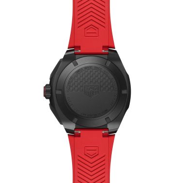 TAG Heuer Formula 1 Automatic Chronograph watch black dial red rubber strap 44 mm CBZ2085.FT8093