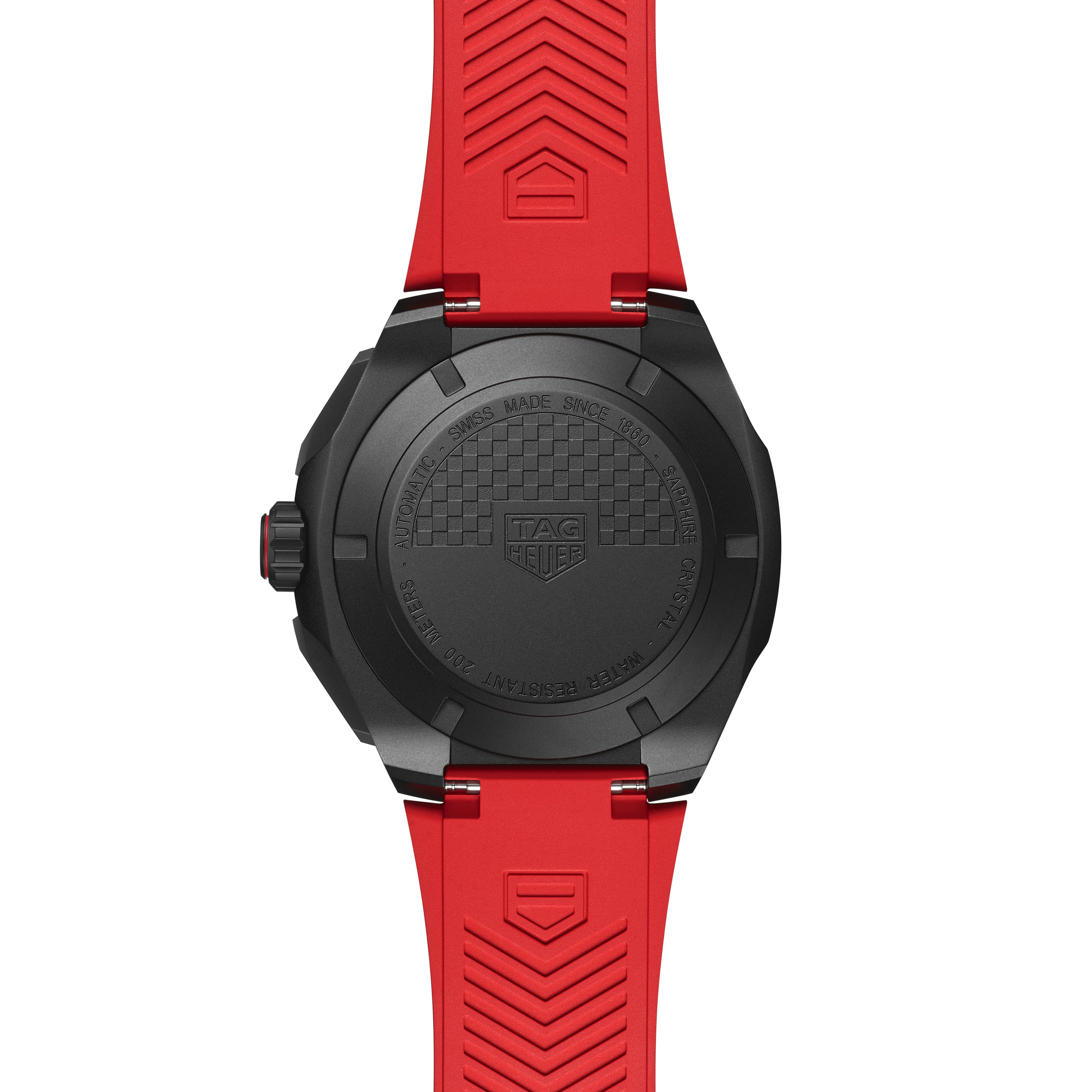 TAG Heuer Formula 1 Automatic Chronograph watch black dial red rubber strap 44 mm CBZ2085.FT8093