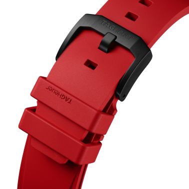 TAG Heuer Formula 1 Automatic Chronograph watch black dial red rubber strap 44 mm CBZ2085.FT8093