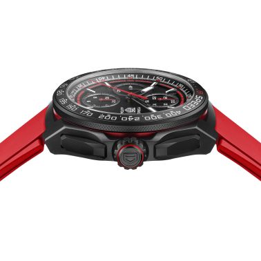 TAG Heuer Formula 1 Automatic Chronograph watch black dial red rubber strap 44 mm CBZ2085.FT8093